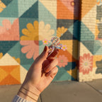 Striped Butterfly Hair Claw With Flowers