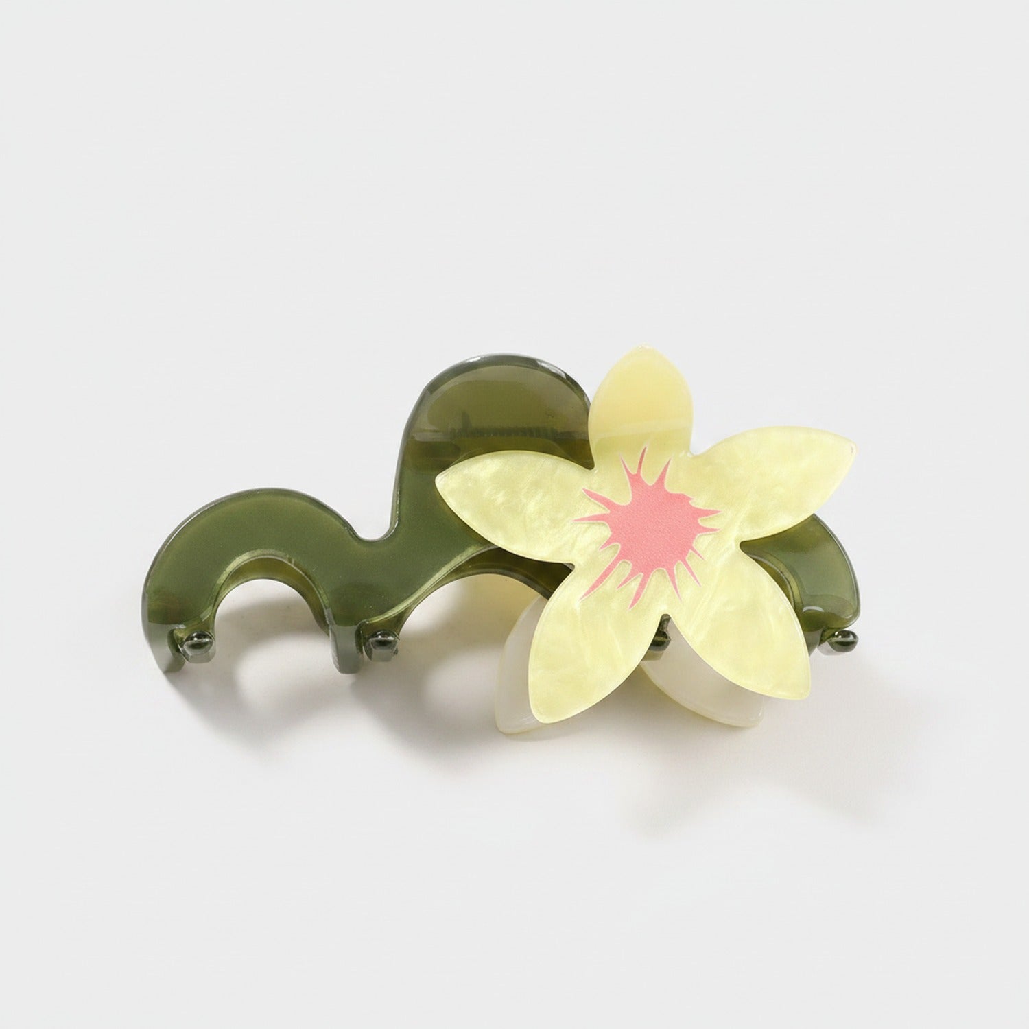 Pink Flower Acrylic Hair Claw Clip