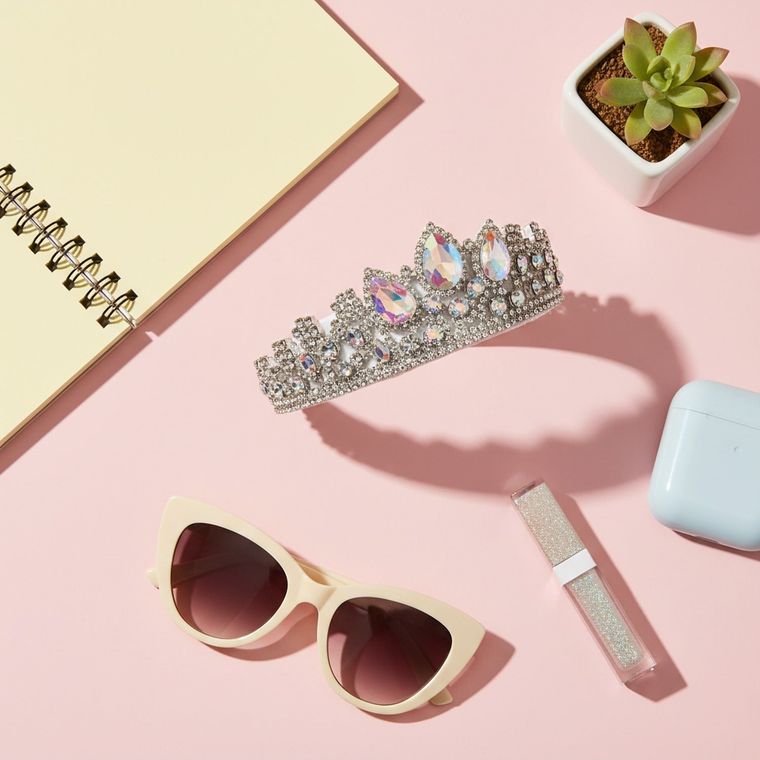 Iridescent Teardrop Rhinestone Crown Headband