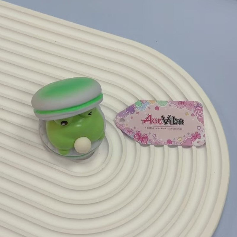 Macaron Burger Bubble Squeeze Stress Relief Prank Toy - Green