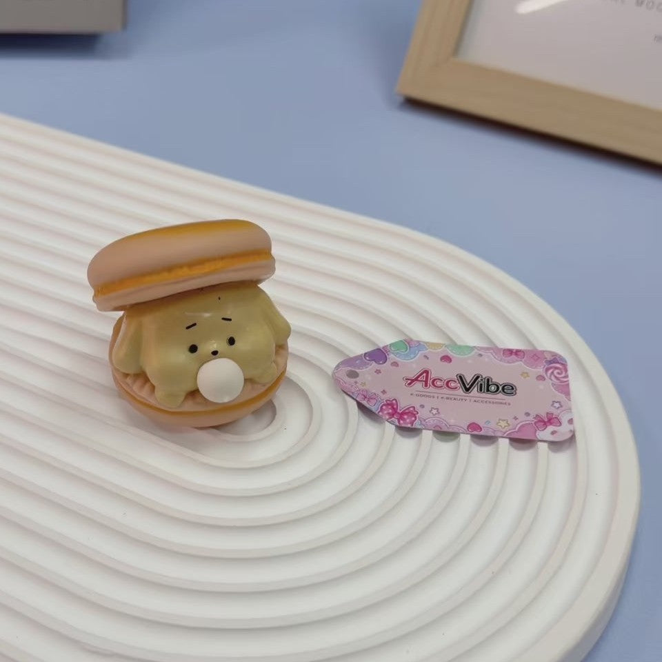 Macaron Burger Bubble Squeeze Stress Relief Prank Toy - Orange