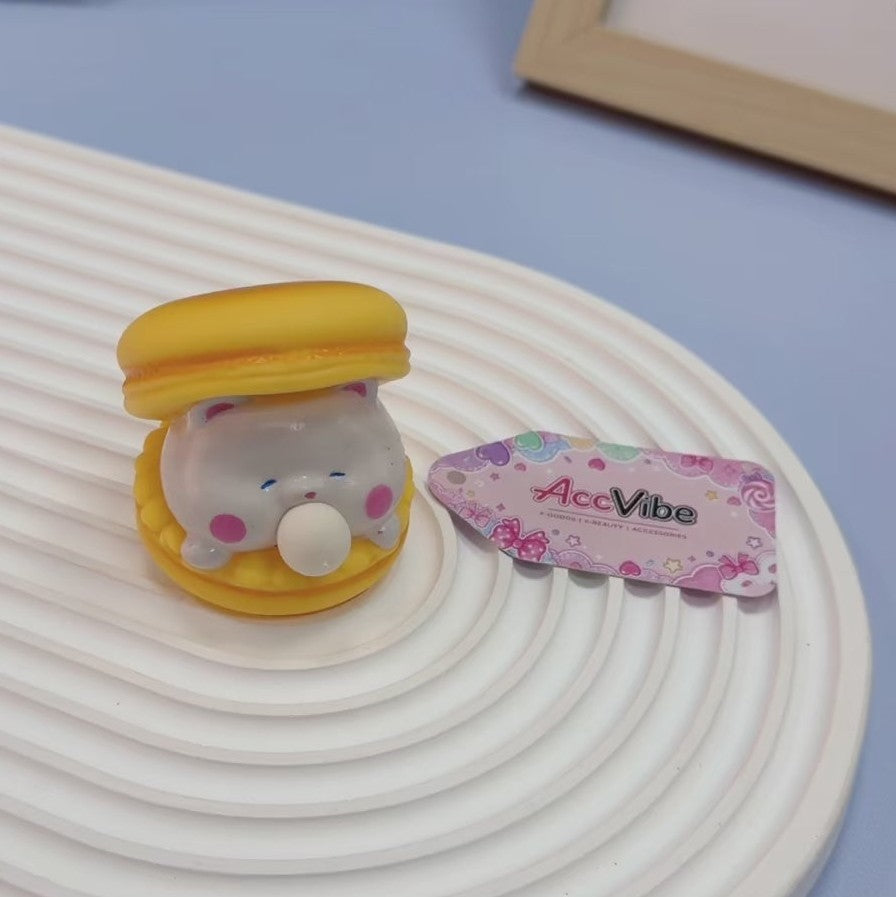 Macaron Burger Bubble Squeeze Stress Relief Prank Toy - Yellow