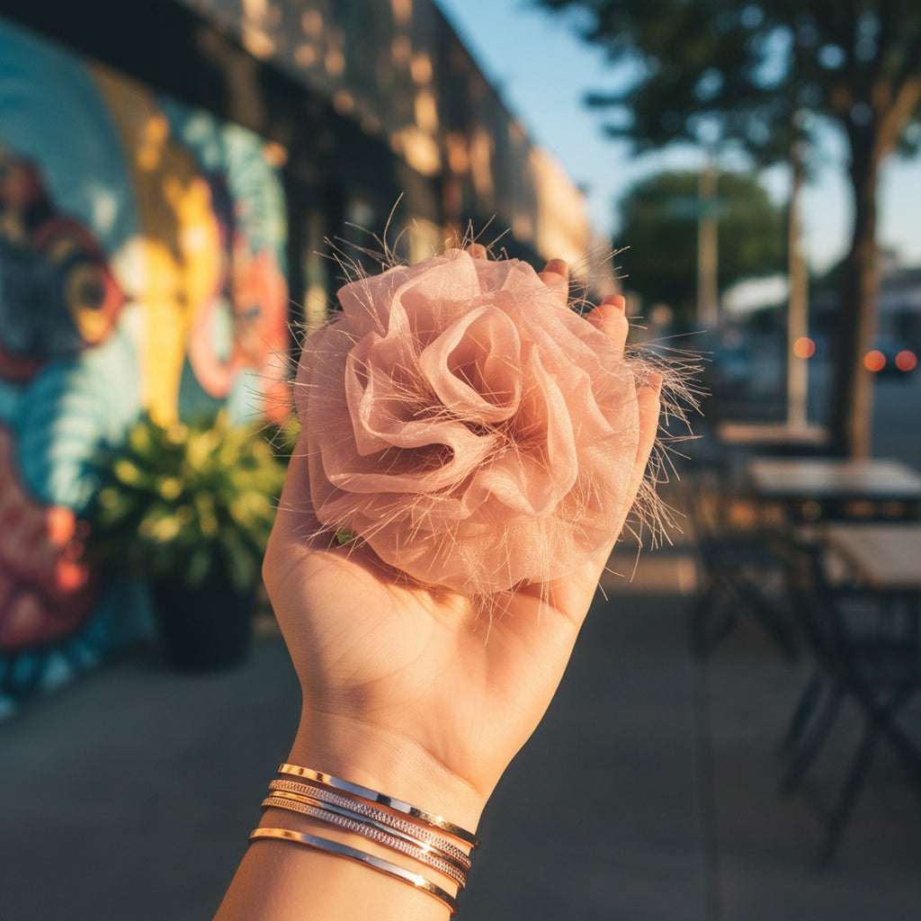 Pink Feather Hair Claw Clip