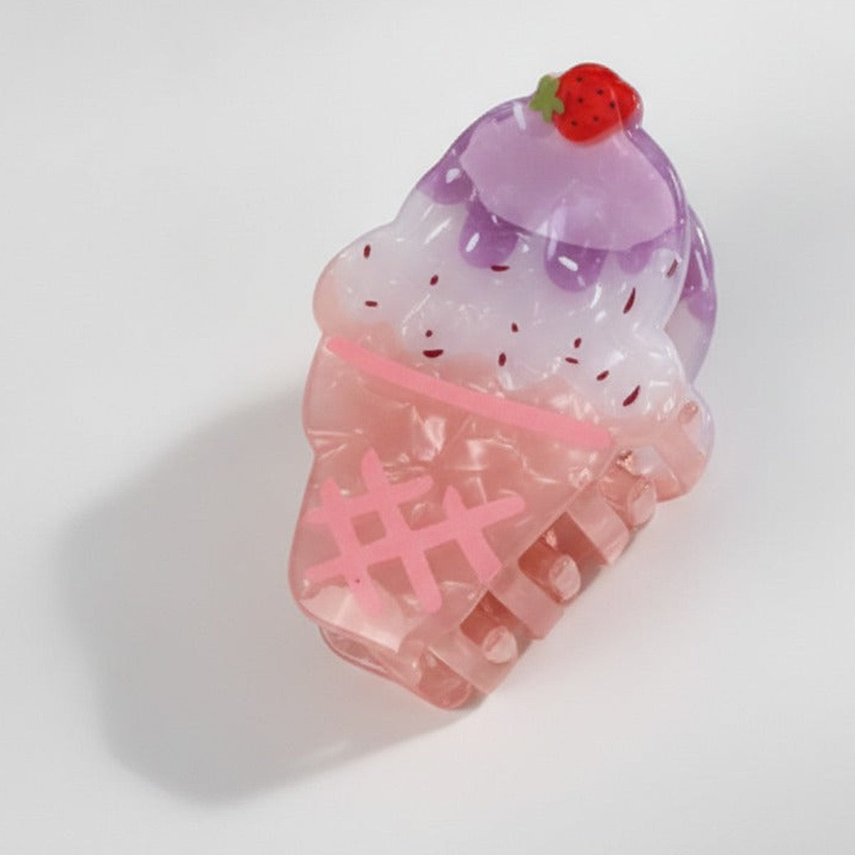 Ice Cream Cone Hair Claw - Grape Strawberry