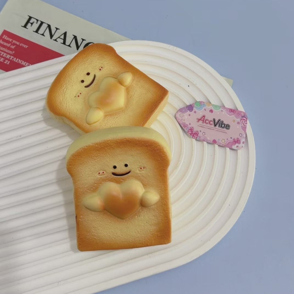 Smiling Toast Bread Squishy Toy