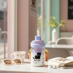 Black Cat Paw Print Water Bottle With Handle