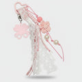 Pink Floral Lace Keyring With Pearl Charms
