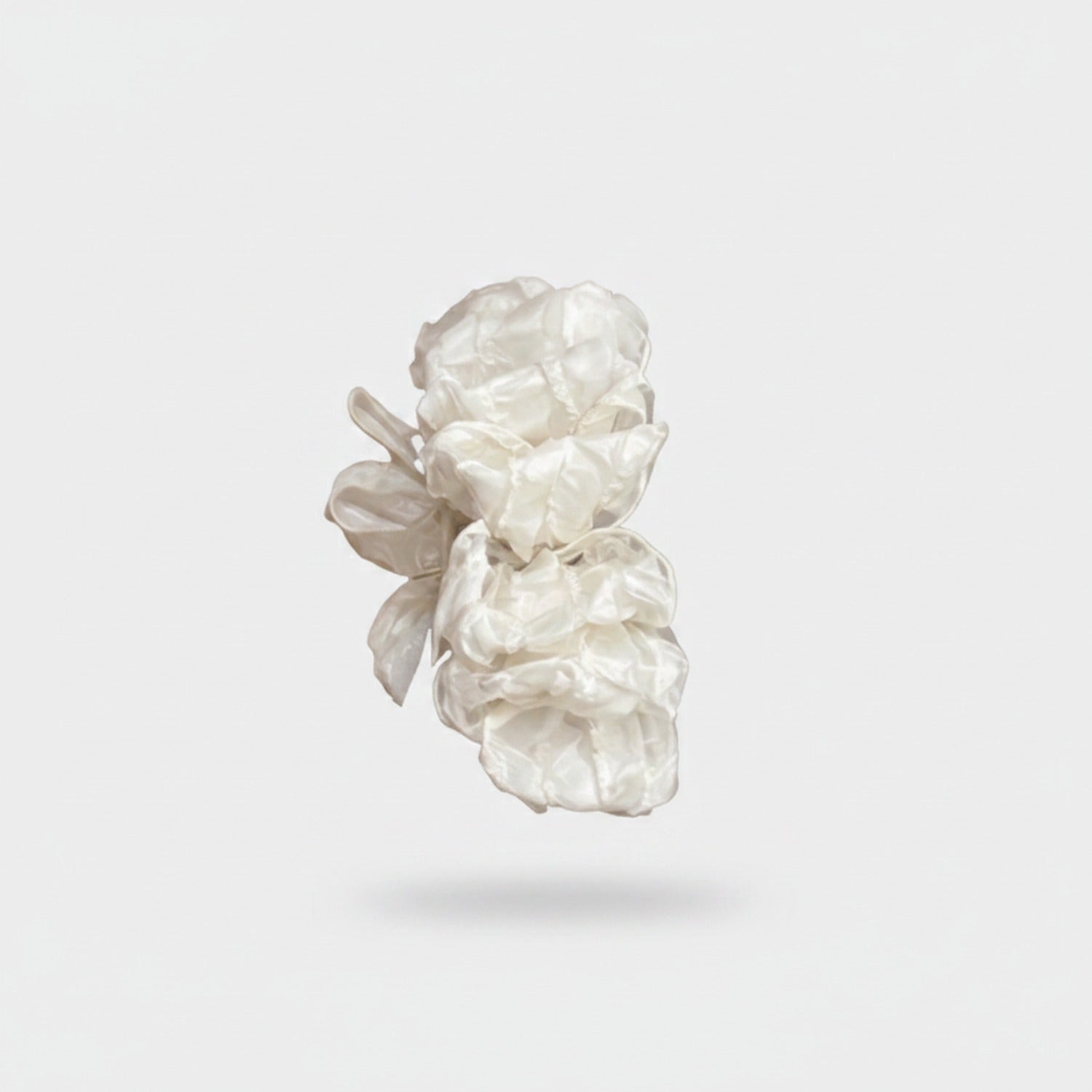 Cream Floral Ruffle Hair Claw Clip