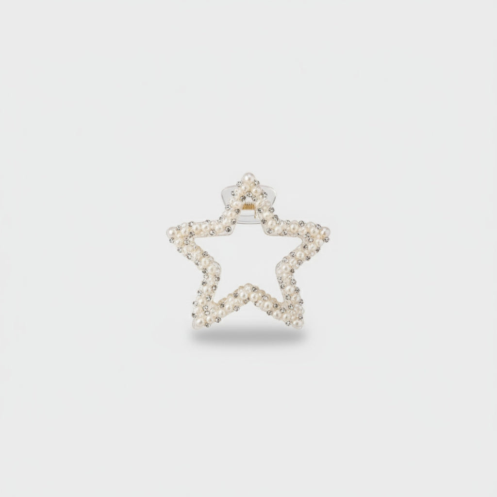 Pearl Beaded Star Hair Claw Clip