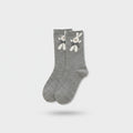 Gray Bunny Bow Crew Socks