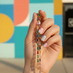 Colorful Baguette Tassel Drop Earrings