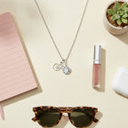 Silver Crystal Charm Pendant Chain Necklace