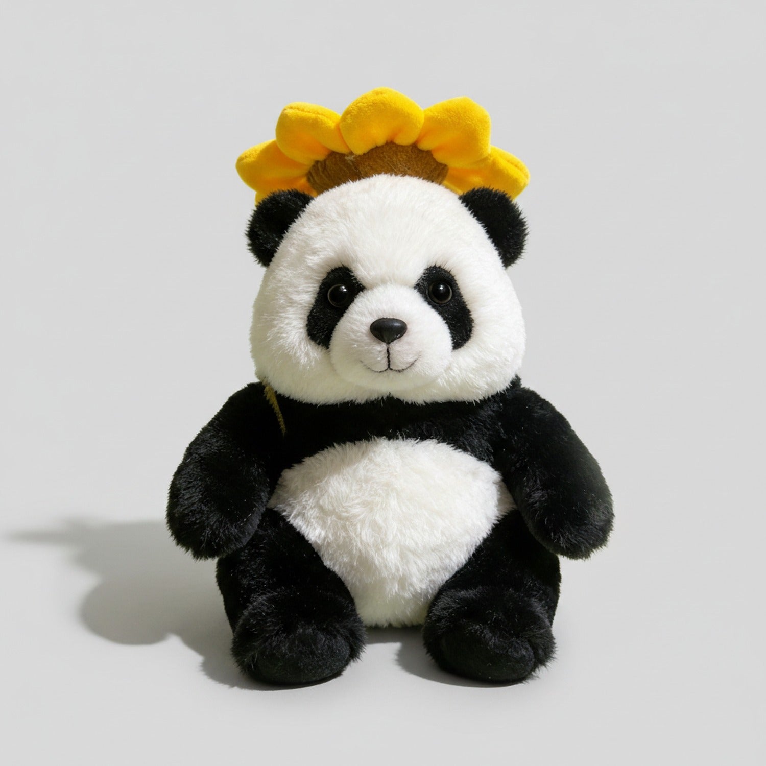 Adorable Black & White Panda Plush Toy With Golden Flower Crown