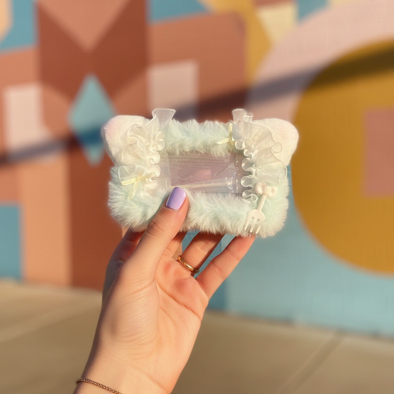 Fluffy Angel Wing Pearl Phone Charm Strap