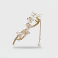Pearl Charm Flower Hair Claw Gold