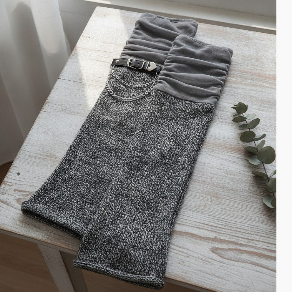 Slouchy Knee-High Socks - Gray