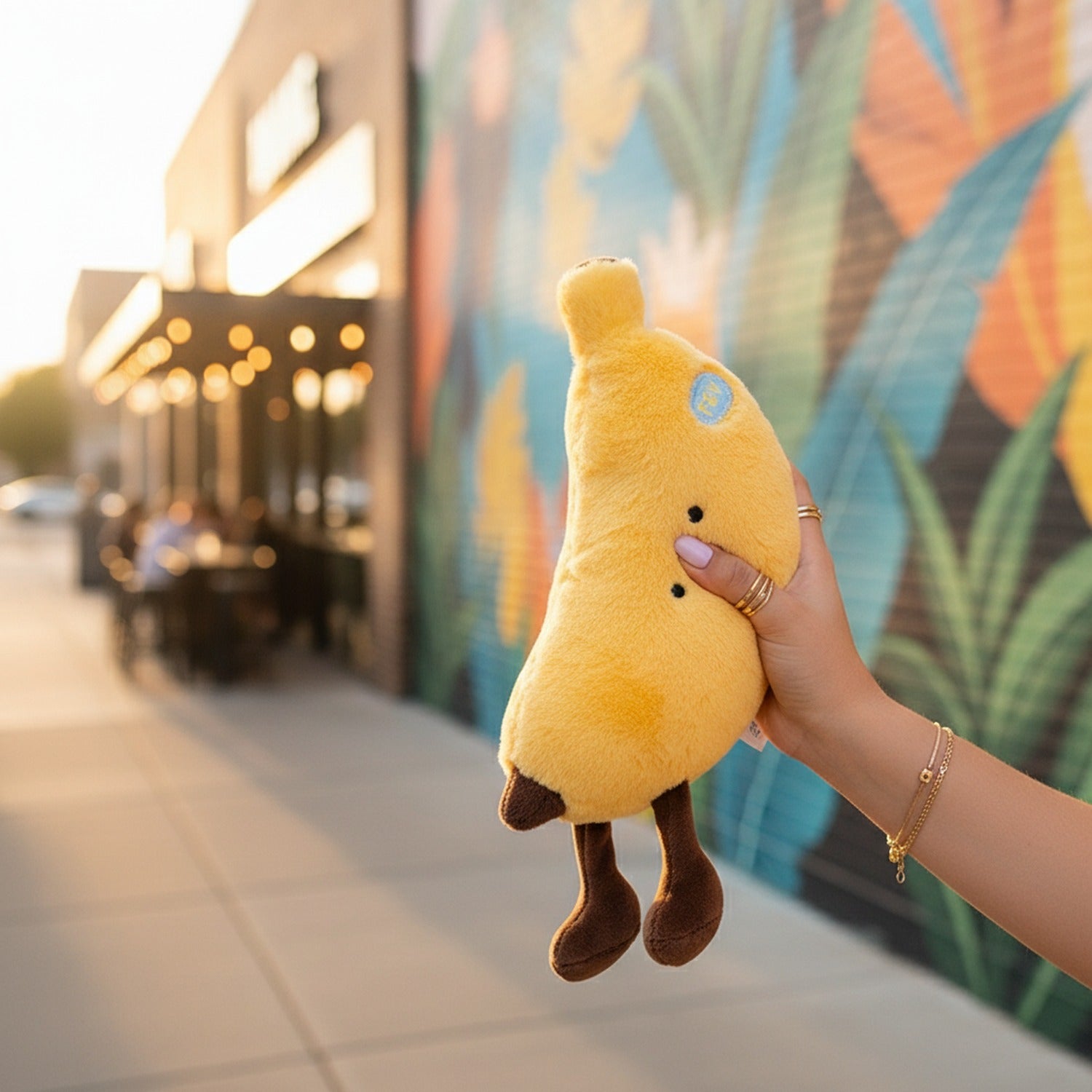 Banana Plush Toy With Brown Feet