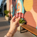 Pink Striped Metal Claw Hair Clip