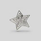 Silver Layered Star Hair Claw Clip