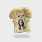 Fluffy Cream Bunny Phone Charm With Mirror