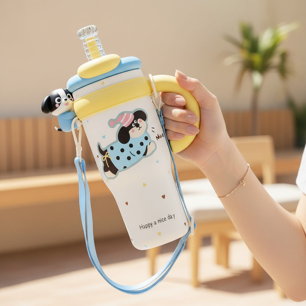 Cute Puppy Ombre Tumbler With Charm Topper