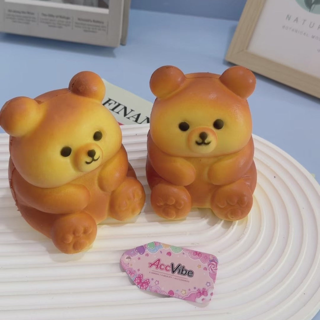 Sitting Bear Bread Squishy Toy