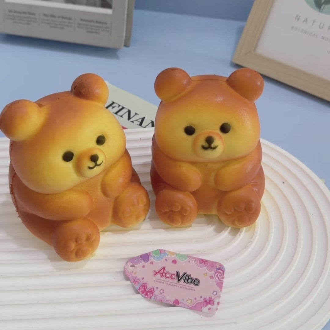 Sitting Bear Bread Squishy Toy