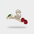 Rhinestone Mouse Cherry Branch Hair Claw