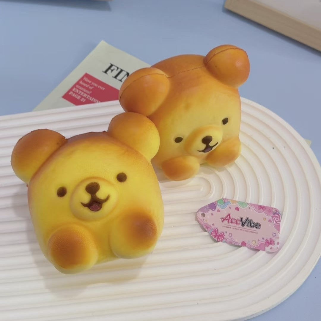 Lying Bear Bread Squishy Toy