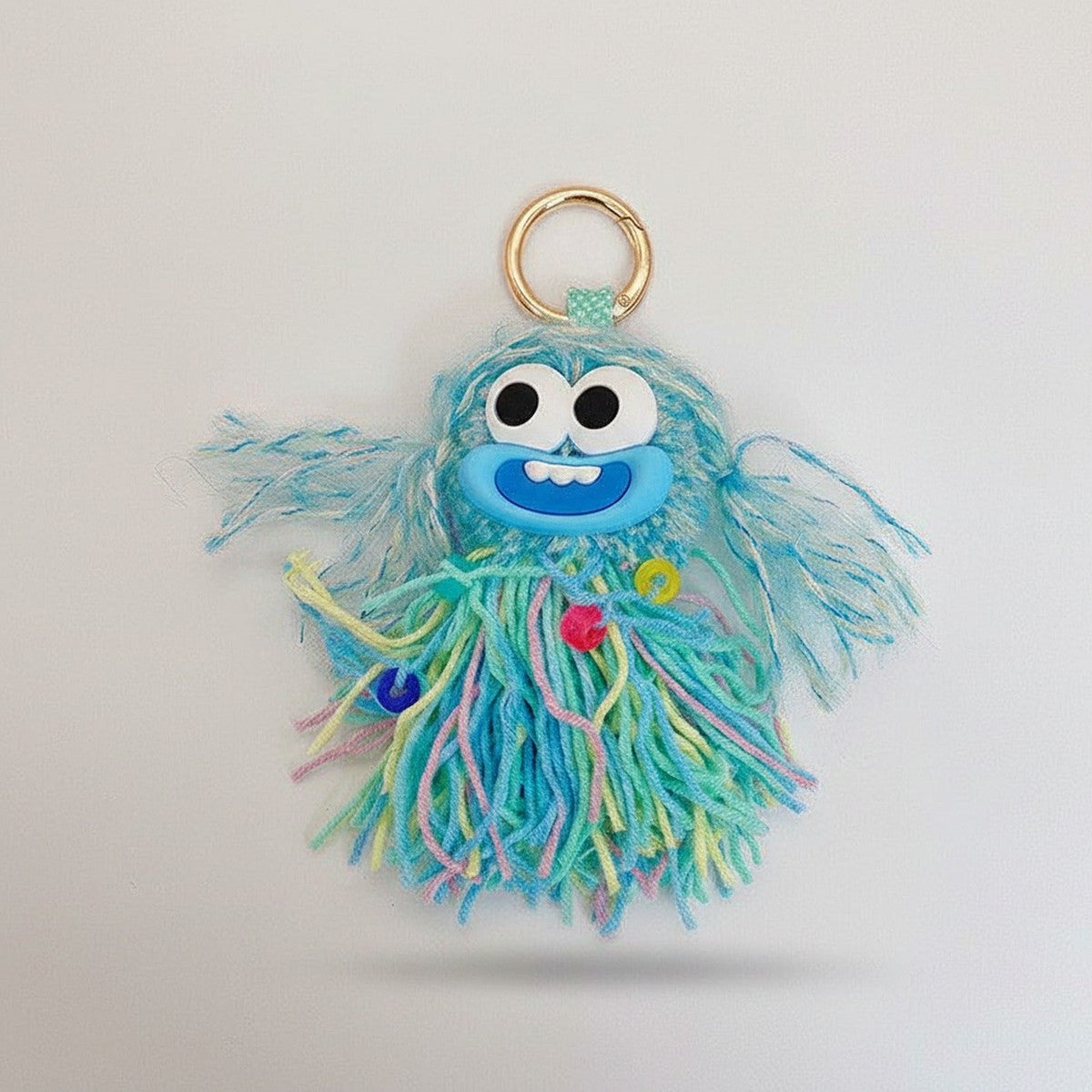 Fuzzy Monster Acrylic Keyring With Charms - Blue – novelty & toys (view 1)