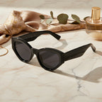 Black Chunky Cat Eye Sunglasses
