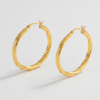 Twisted Gold Hoop Earrings