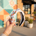 White Carrot Beaded Padded Headband