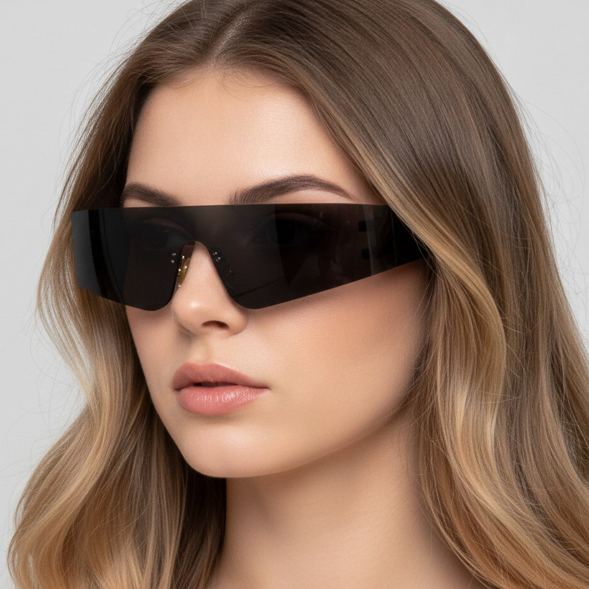 Futuristic Shield Sunglasses - Black