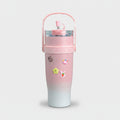 Pink Ombre Tumbler With Cute Charms