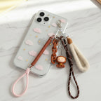 Bear Coil Cord Keychain Fob - Pink