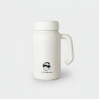 White Ceramic Tumbler With Handle Character Design