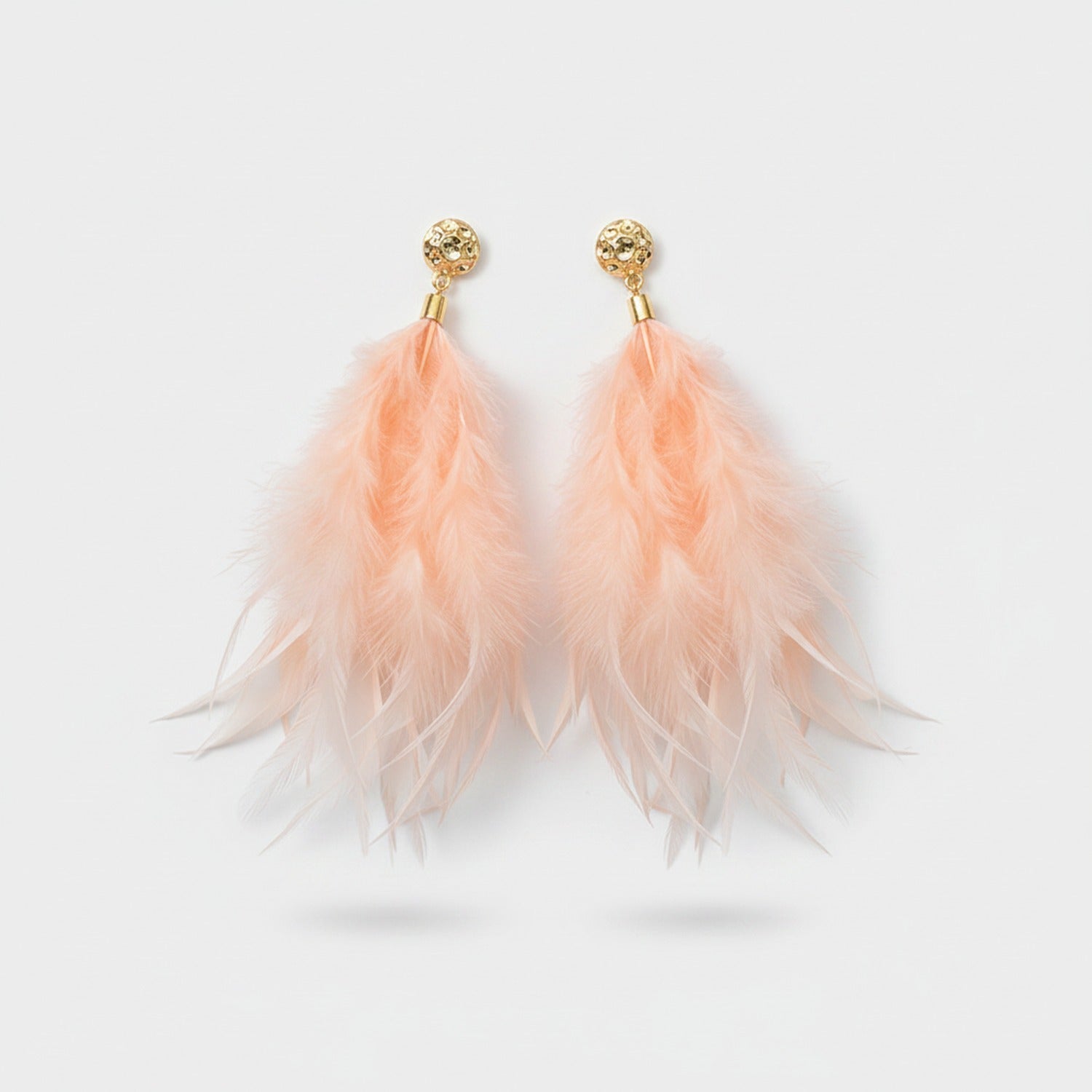White Feather Butterfly Rhinestone Drop Earrings