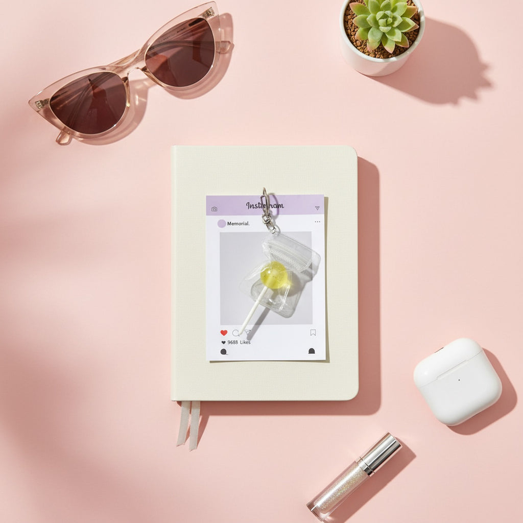 Purple Lollipop Acrylic Keyring Charm