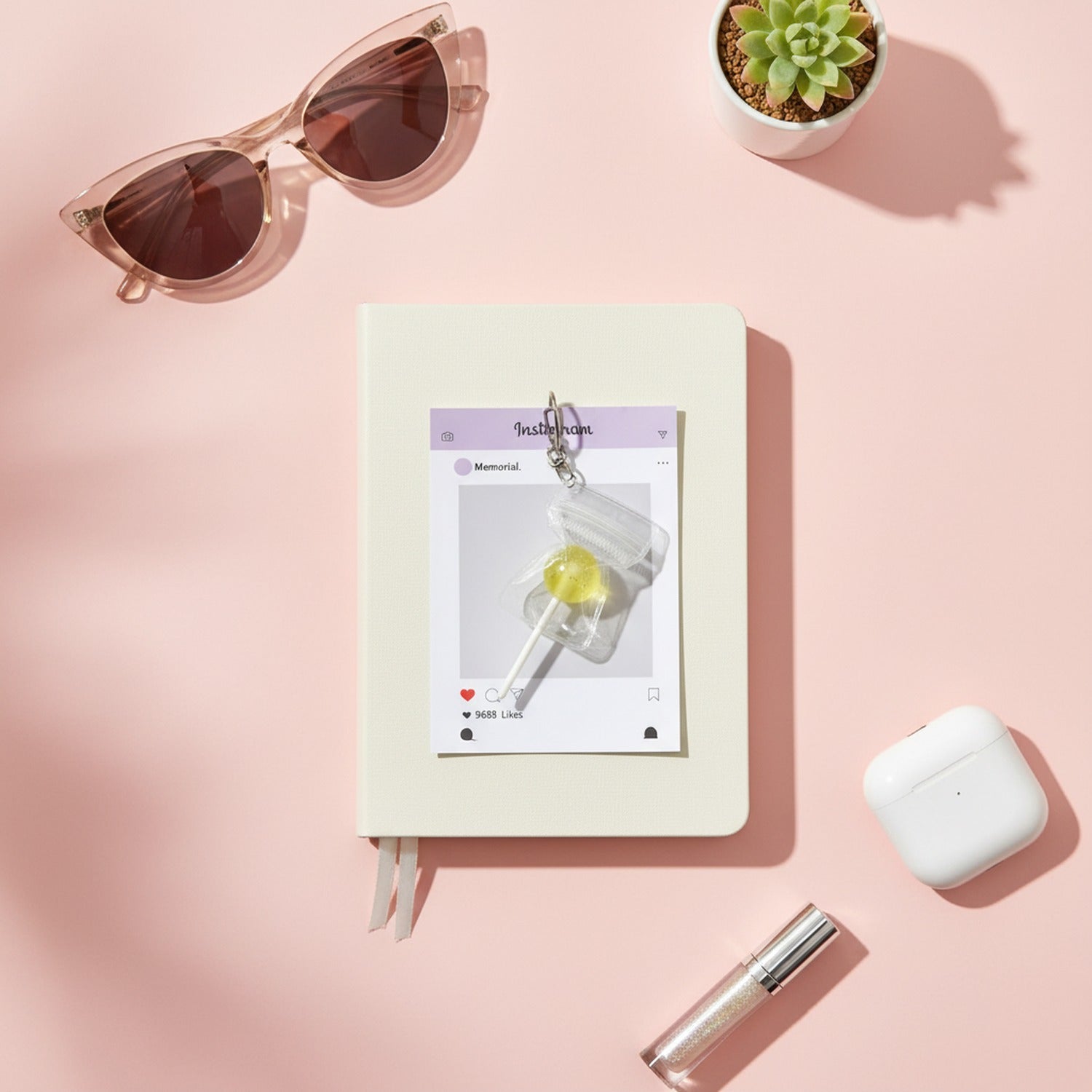 Purple Lollipop Acrylic Keyring Charm