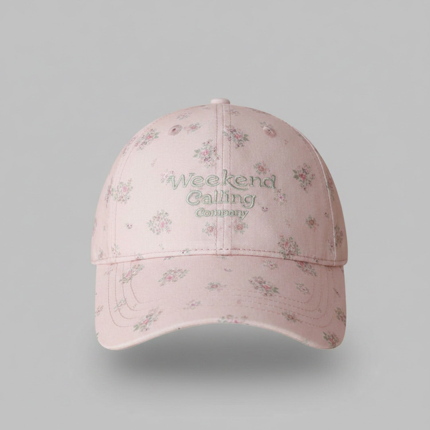 Vintage Floral Baseball Cap with Embroidered Text