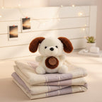 Cream And Brown Puppy Plush With Heart Charm