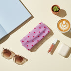 Pink Polka Dot Velvet Hair Clip