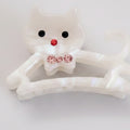 Cat Hair Claw With Rhinestone Bow - Rainbow White 6.1cm – hair accessories (view 1)