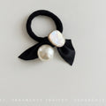 Pearl And Opal Stone Black Ribbon Hair Tie – hair accessories (view 1)