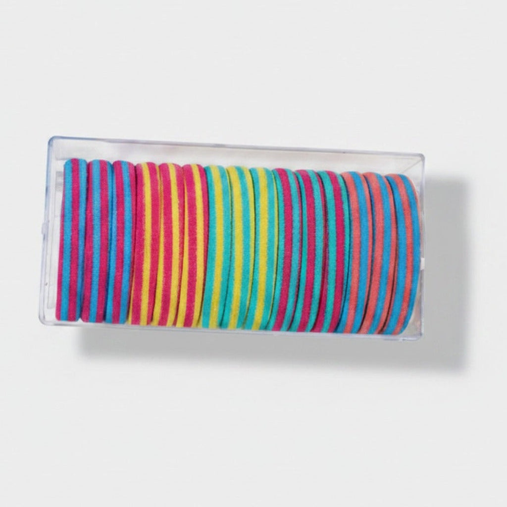 Colorful Striped Hair Tie Set Multi-Pack – hair accessories (view 1)