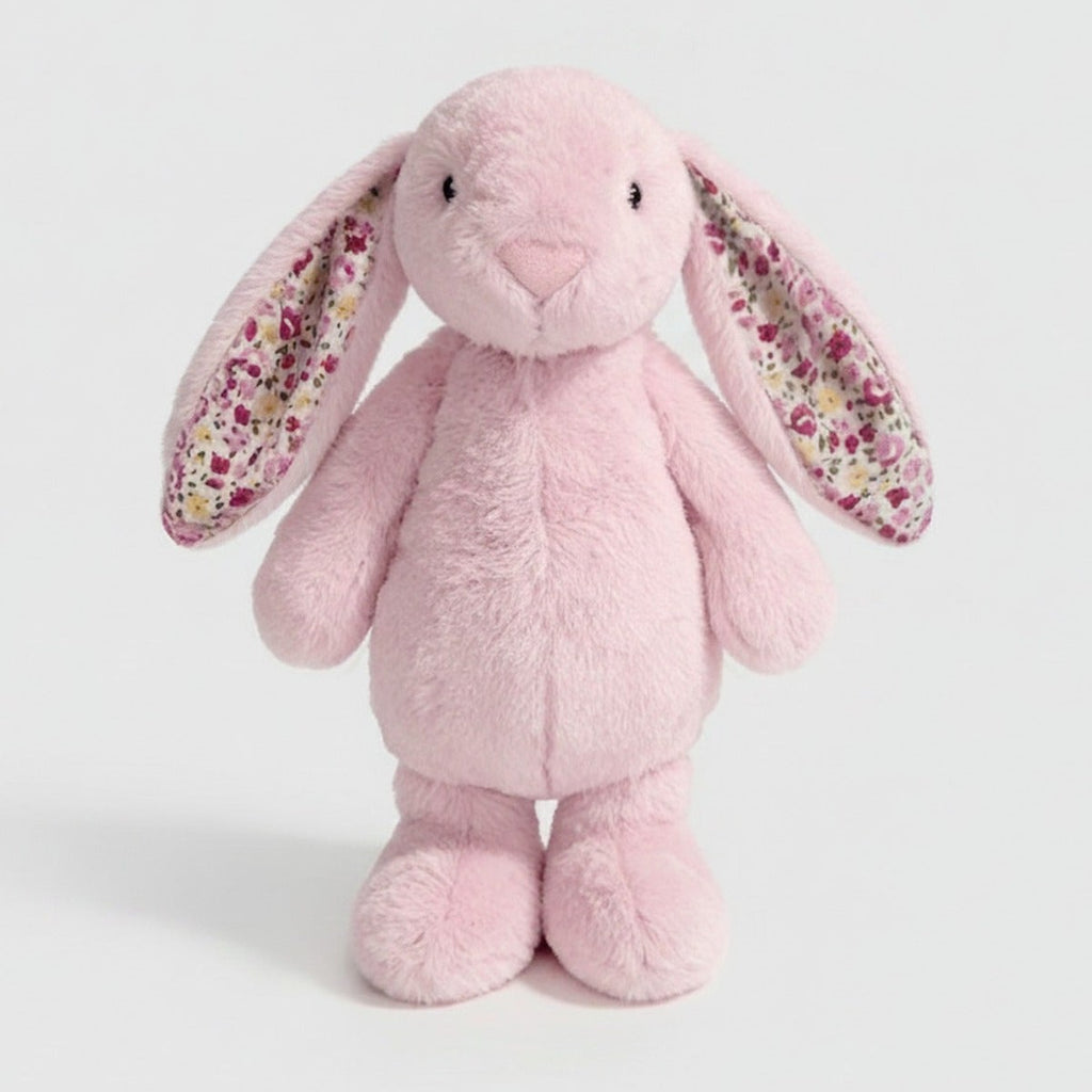 Pink Floral Bunny Plush Toy With Flower Ears – novelty & toys (view 1)