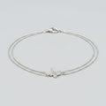 Double Chain Butterfly Bracelet - Steel Anklet 19+5cm S103 – jewelry (view 1)