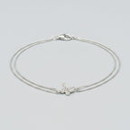 Double Chain Butterfly Bracelet - Steel Anklet 19+5cm S103 – jewelry (view 1)