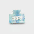 Pearl Accent Blue Marble Hair Claw Clip